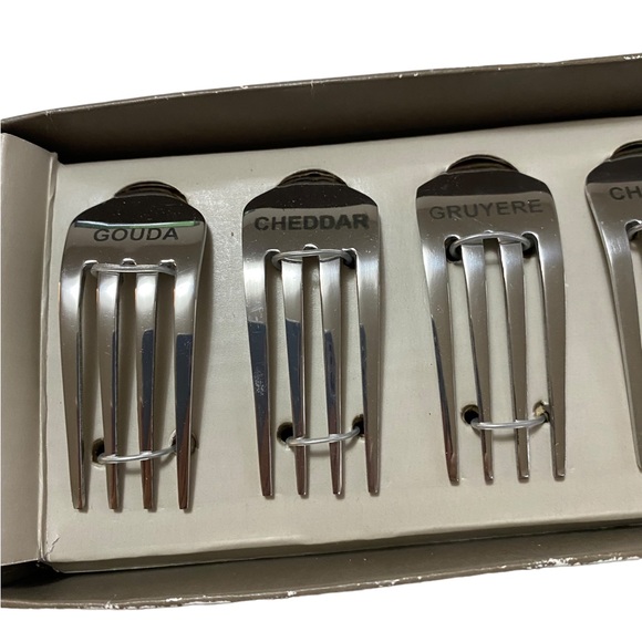 Charcuterie Board Cheese Markers Brie Bleu Chevre Cheddar Gouda Gruyere Set of 6 - Picture 2 of 4